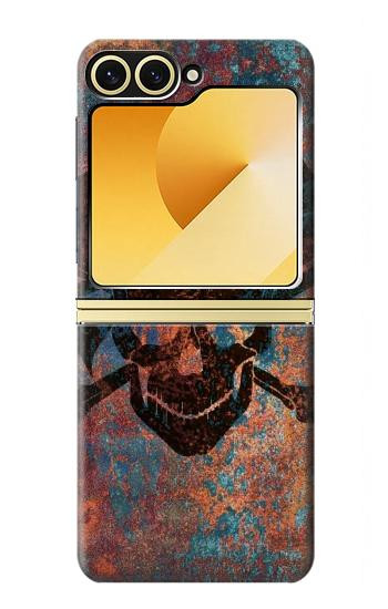 W3895 Pirate Skull Metal Case Cover Custodia e Flip Case per Samsung Galaxy Z Flip 6