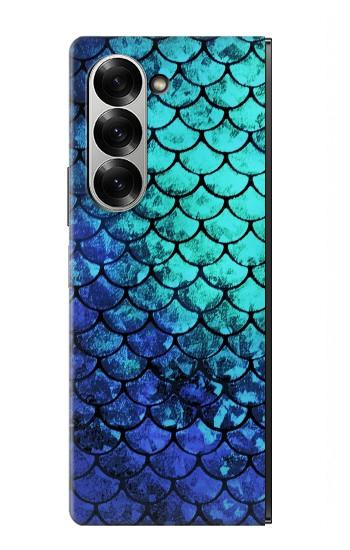 W3047 Green Mermaid Fish Scale Case Cover Custodia e Flip Case per Samsung Galaxy Z Fold 6
