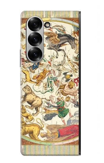 W3145 Antique Constellation Star Sky Map Case Cover Custodia e Flip Case per Samsung Galaxy Z Fold 6