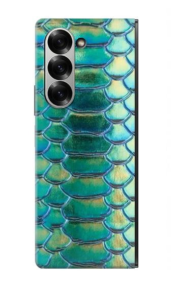 W3414 Green Snake Scale Graphic Print Case Cover Custodia e Flip Case per Samsung Galaxy Z Fold 6