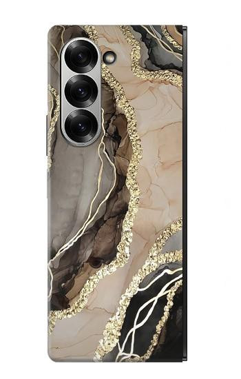 W3700 Marble Gold Graphic Printed Case Cover Custodia e Flip Case per Samsung Galaxy Z Fold 6