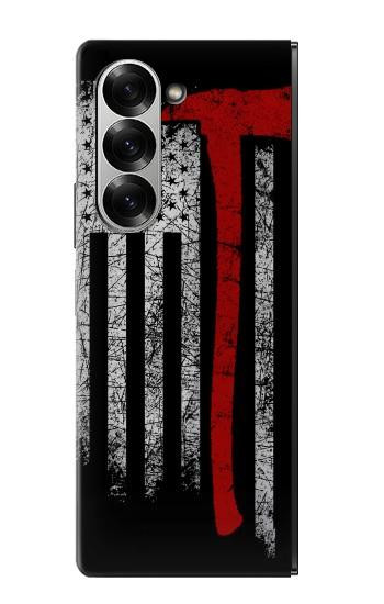 W3958 Firefighter Axe Flag Case Cover Custodia e Flip Case per Samsung Galaxy Z Fold 6