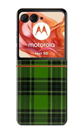 W2373 Tartan Green Pattern Case Cover Custodia e Flip Case per Motorola Razr 50
