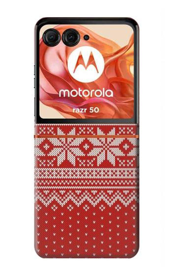 W3384 Winter Seamless Knitting Pattern Case Cover Custodia e Flip Case per Motorola Razr 50