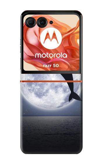 W3510 Dolphin Moon Night Case Cover Custodia e Flip Case per Motorola Razr 50 W3510 Dolphin Moon Night Case Cover Custodia e Flip Case per Motorola Razr 50