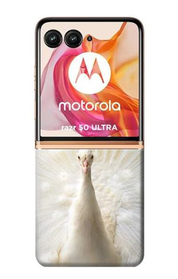 W1980 White Peacock Case Cover Custodia e Flip Case per Motorola Razr 50 Ultra