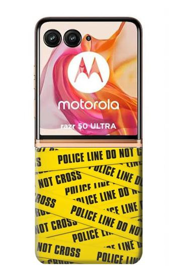 W2088 Police Line Do Not Cross Case Cover Custodia e Flip Case per Motorola Razr 50 Ultra