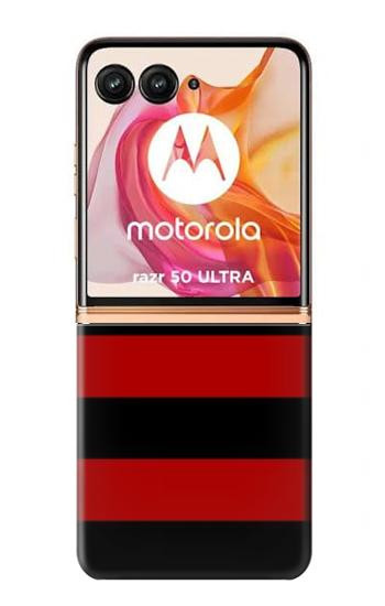 W2638 Black and Red Striped Case Cover Custodia e Flip Case per Motorola Razr 50 Ultra