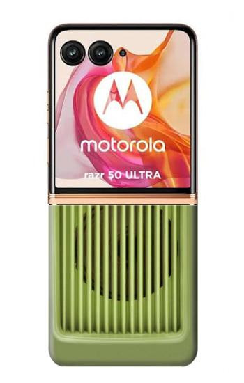W2656 Vintage Bakelite Radio Green Case Cover Custodia e Flip Case per Motorola Razr 50 Ultra