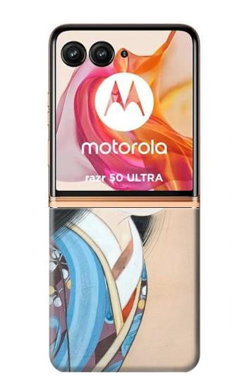 W3483 Japan Beauty Kimono Case Cover Custodia e Flip Case per Motorola Razr 50 Ultra