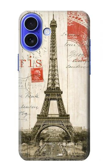 W2108 Eiffel Tower Paris Postcard Case Cover Custodia e Flip Case per iPhone 16