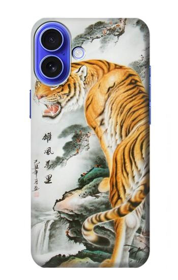 W2750 Oriental Chinese Tiger Painting Case Cover Custodia e Flip Case per iPhone 16