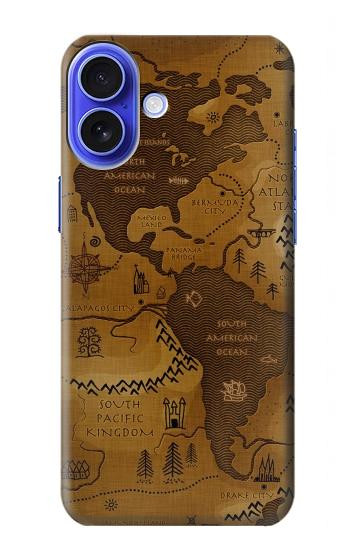 W2861 Antique World Map Case Cover Custodia e Flip Case per iPhone 16