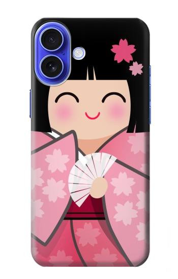 W3042 Japan Girl Hina Doll Kimono Sakura Case Cover Custodia e Flip Case per iPhone 16