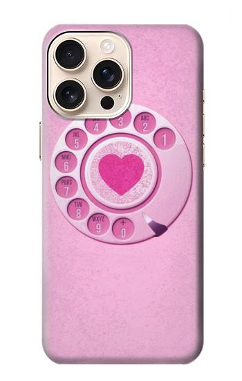 W2847 Pink Retro Rotary Phone Case Cover Custodia e Flip Case per iPhone 16 pro