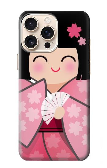 W3042 Japan Girl Hina Doll Kimono Sakura Case Cover Custodia e Flip Case per iPhone 16 pro