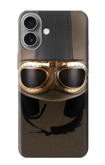 W2645 Vintage Brown Goggles Motorcycle Helmet Case Cover Custodia e Flip Case per iPhone 16 plus
