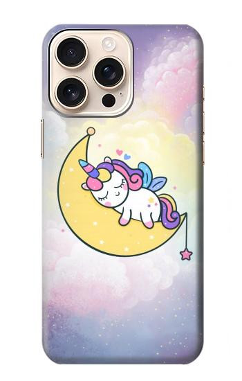 W3485 Cute Unicorn Sleep Case Cover Custodia e Flip Case per iPhone 16 pro max