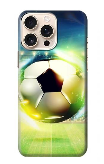 W3844 Glowing Football Soccer Ball Case Cover Custodia e Flip Case per iPhone 16 pro max