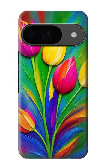 W3926 Colorful Tulip Oil Painting Case Cover Custodia e Flip Case per Google Pixel 9