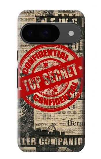 W3937 Text Top Secret Art Vintage Case Cover Custodia e Flip Case per Google Pixel 9