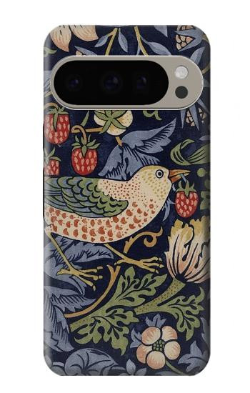 W3791 William Morris Strawberry Thief Fabric Case Cover Custodia e Flip Case per Google Pixel 9 Pro