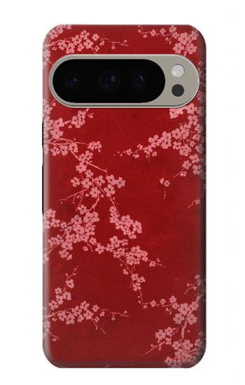 W3817 Red Floral Cherry blossom Pattern Case Cover Custodia e Flip Case per Google Pixel 9 Pro