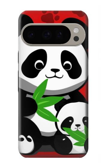W3929 Cute Panda Eating Bamboo Case Cover Custodia e Flip Case per Google Pixel 9 Pro