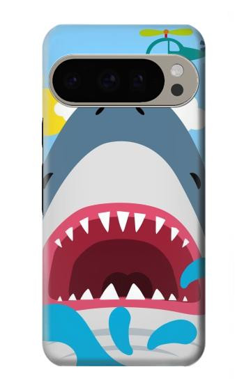 W3947 Shark Helicopter Cartoon Case Cover Custodia e Flip Case per Google Pixel 9 Pro