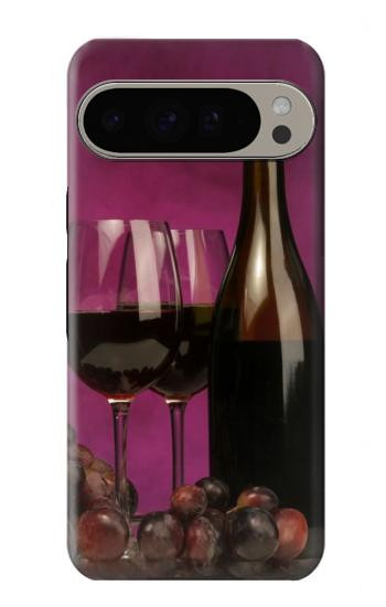 W0910 Red Wine Case Cover Custodia e Flip Case per Google Pixel 9 Pro XL