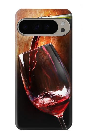 W2396 Red Wine Bottle And Glass Case Cover Custodia e Flip Case per Google Pixel 9 Pro XL