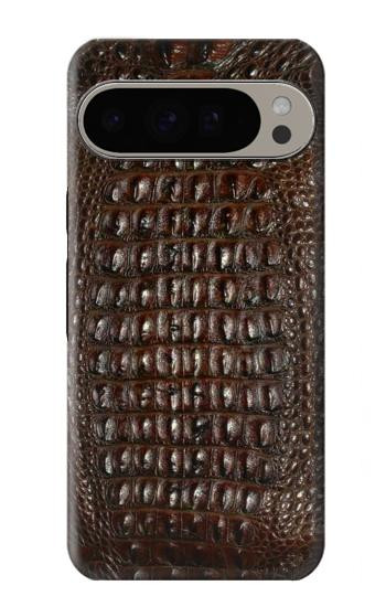 W2850 Brown Skin Alligator Graphic Printed Case Cover Custodia e Flip Case per Google Pixel 9 Pro XL