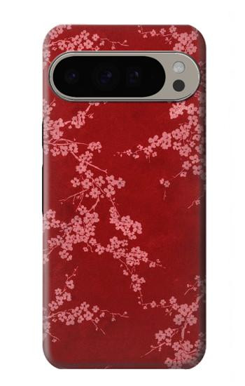 W3817 Red Floral Cherry blossom Pattern Case Cover Custodia e Flip Case per Google Pixel 9 Pro XL