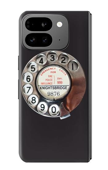 W0059 Retro Rotary Phone Dial On Case Cover Custodia e Flip Case per Google Pixel 9 Pro Fold