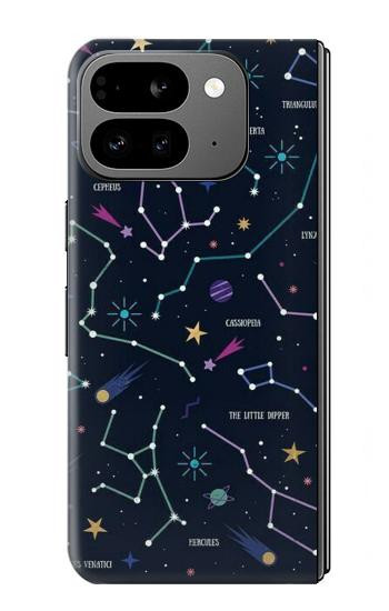 W3220 Star Map Zodiac Constellations Case Cover Custodia e Flip Case per Google Pixel 9 Pro Fold