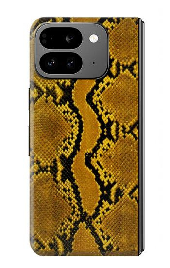 W3365 Yellow Python Skin Graphic Print Case Cover Custodia e Flip Case per Google Pixel 9 Pro Fold
