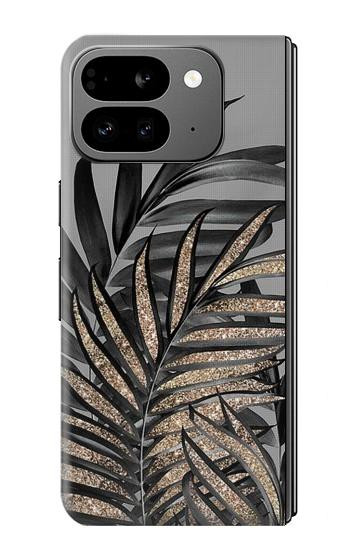W3692 Gray Black Palm Leaves Case Cover Custodia e Flip Case per Google Pixel 9 Pro Fold