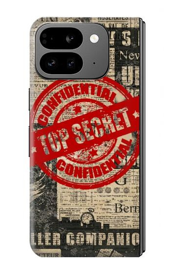 W3937 Text Top Secret Art Vintage Case Cover Custodia e Flip Case per Google Pixel 9 Pro Fold