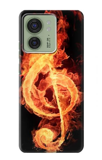 W0493 Music Note Burn Case Cover Custodia e Flip Case per Motorola Edge (2023), Edge 40