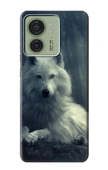 W1516 White Wolf Case Cover Custodia e Flip Case per Motorola Edge (2023), Edge 40