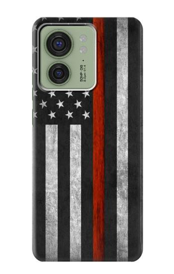 W3472 Firefighter Thin Red Line Flag Case Cover Custodia e Flip Case per Motorola Edge (2023), Edge 40