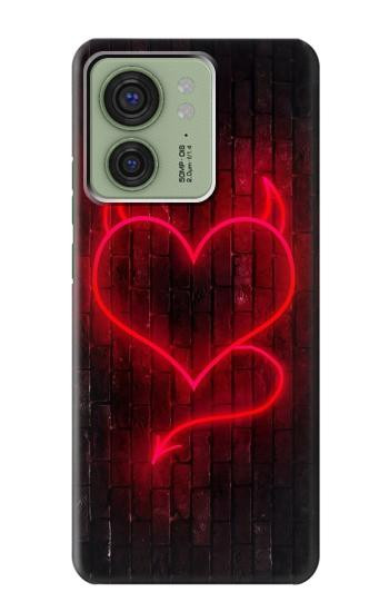 W3682 Devil Heart Case Cover Custodia e Flip Case per Motorola Edge (2023), Edge 40