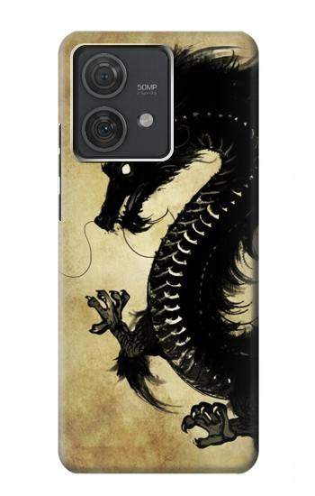 W1482 Black Dragon Painting Case Cover Custodia e Flip Case per Motorola Edge 40 Neo