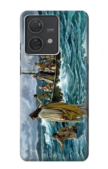 W1722 Jesus Walk on The Sea Case Cover Custodia e Flip Case per Motorola Edge 40 Neo