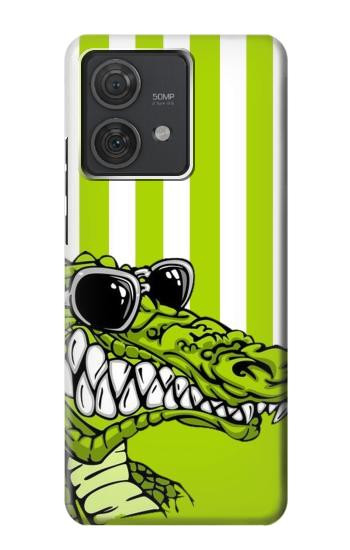 W2323 Funny Green Alligator Crocodile Case Cover Custodia e Flip Case per Motorola Edge 40 Neo