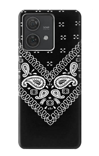 W3363 Bandana Black Pattern Case Cover Custodia e Flip Case per Motorola Edge 40 Neo