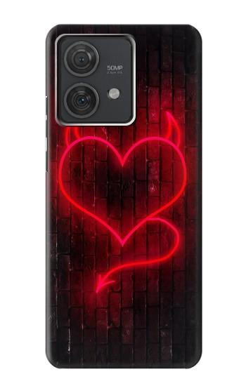 W3682 Devil Heart Case Cover Custodia e Flip Case per Motorola Edge 40 Neo