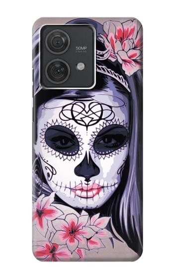W3821 Sugar Skull Steam Punk Girl Gothic Case Cover Custodia e Flip Case per Motorola Edge 40 Neo