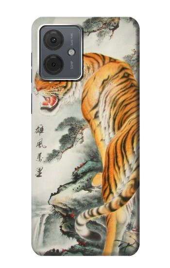 W1934 Chinese Tiger Painting Case Cover Custodia e Flip Case per Motorola Moto G14