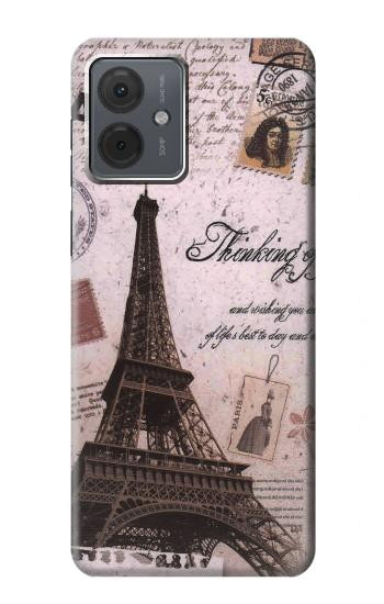 W2211 Paris Postcard Eiffel Tower Case Cover Custodia e Flip Case per Motorola Moto G14